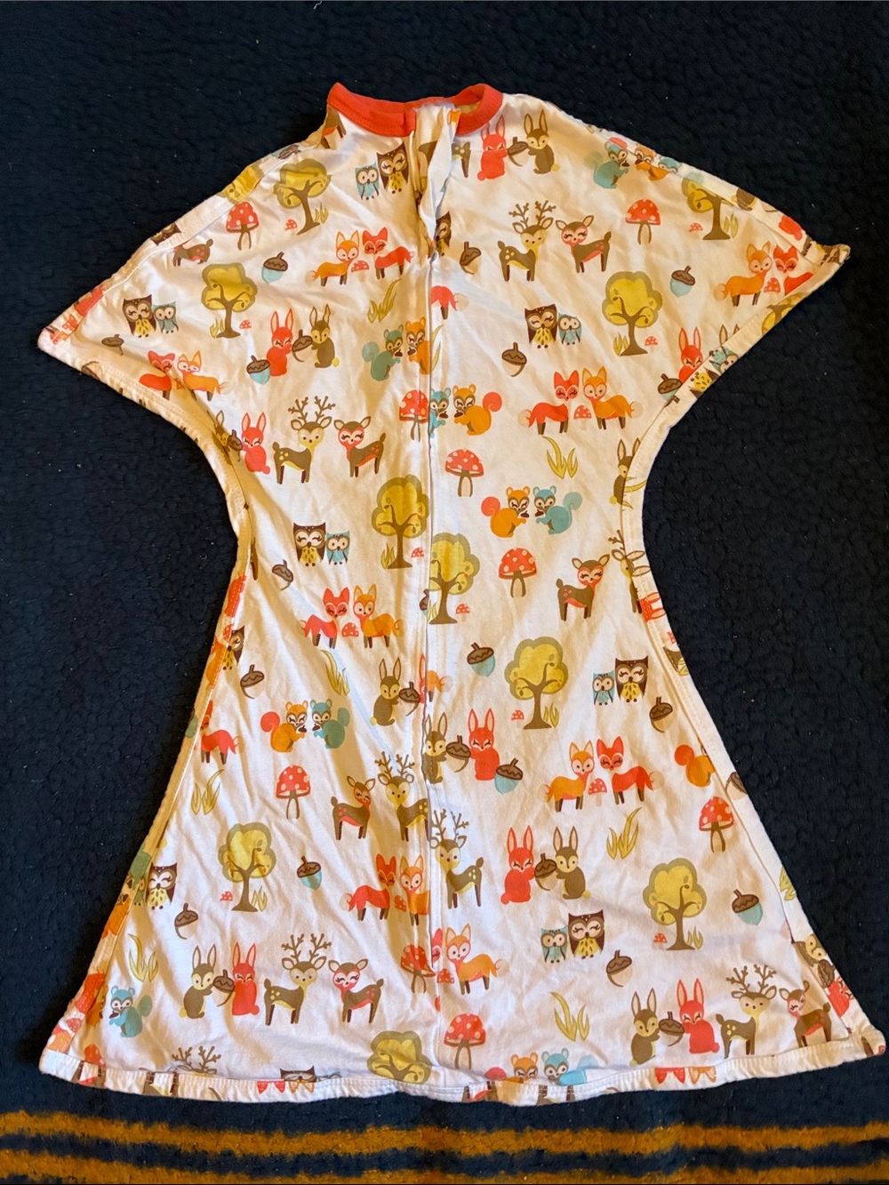 Zipadee zip Woodland Friends Kids Pajama Sleep Sack in white and Orange